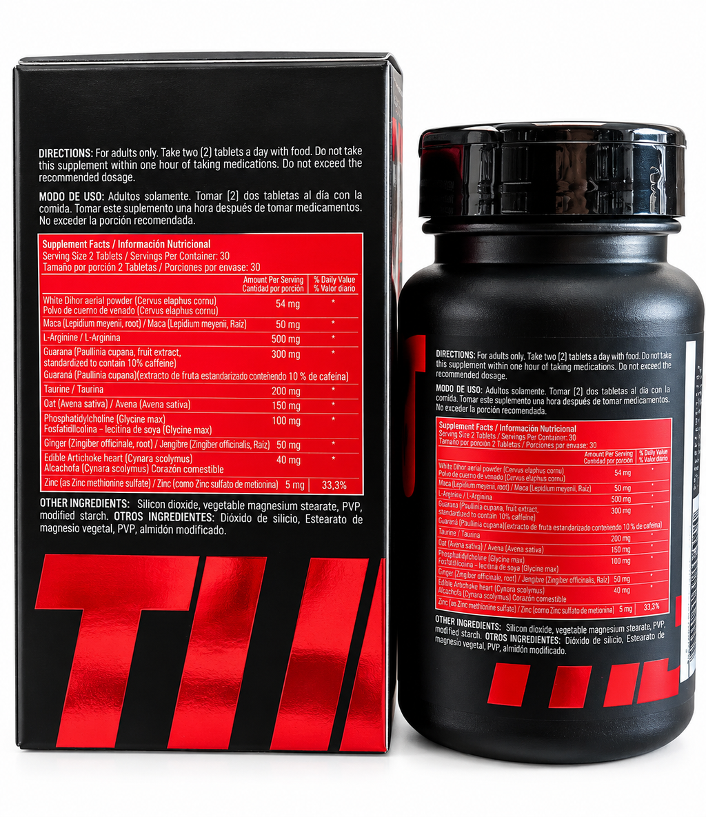 Turbo Guaraná 300 Mg 60 Tabletas Suplemento Dietario