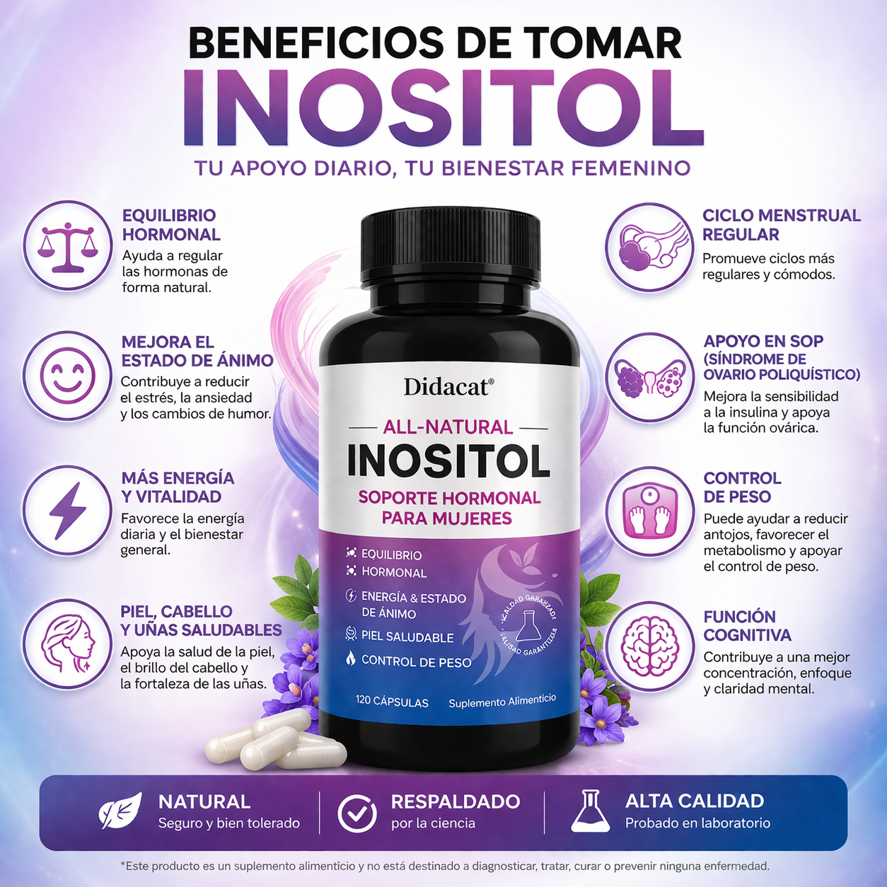 INOSITOL D-CHIRO X 600 MG X 120 CÁPSULAS