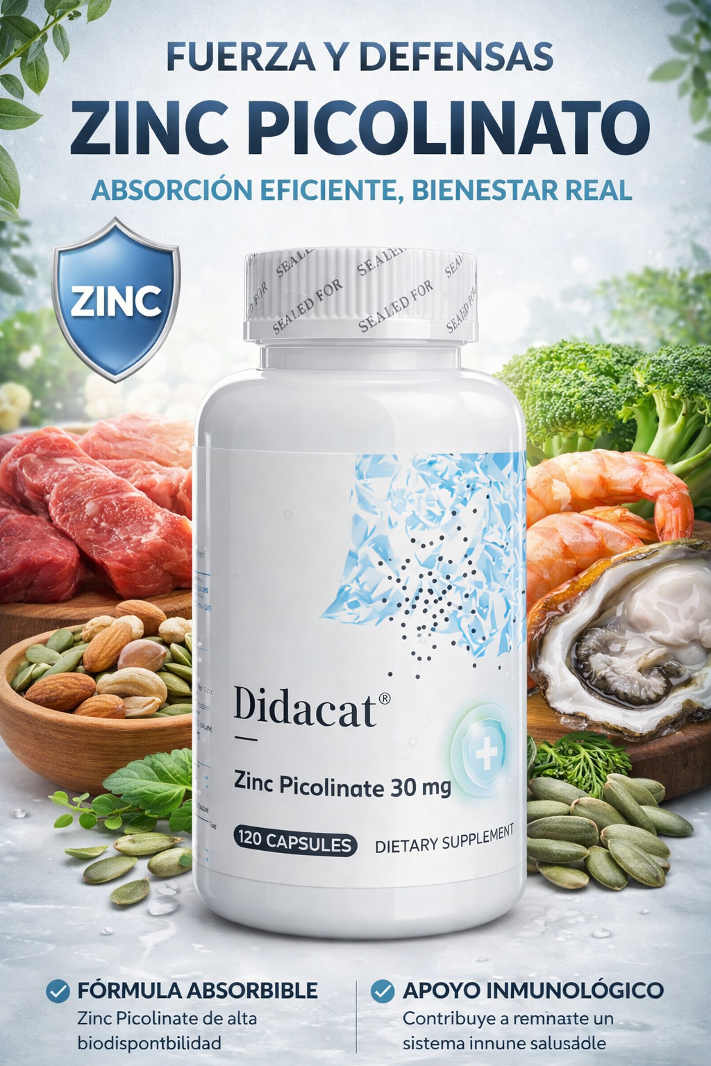 ZINC PICOLINATE X 30 MG 120 CAPSULAS