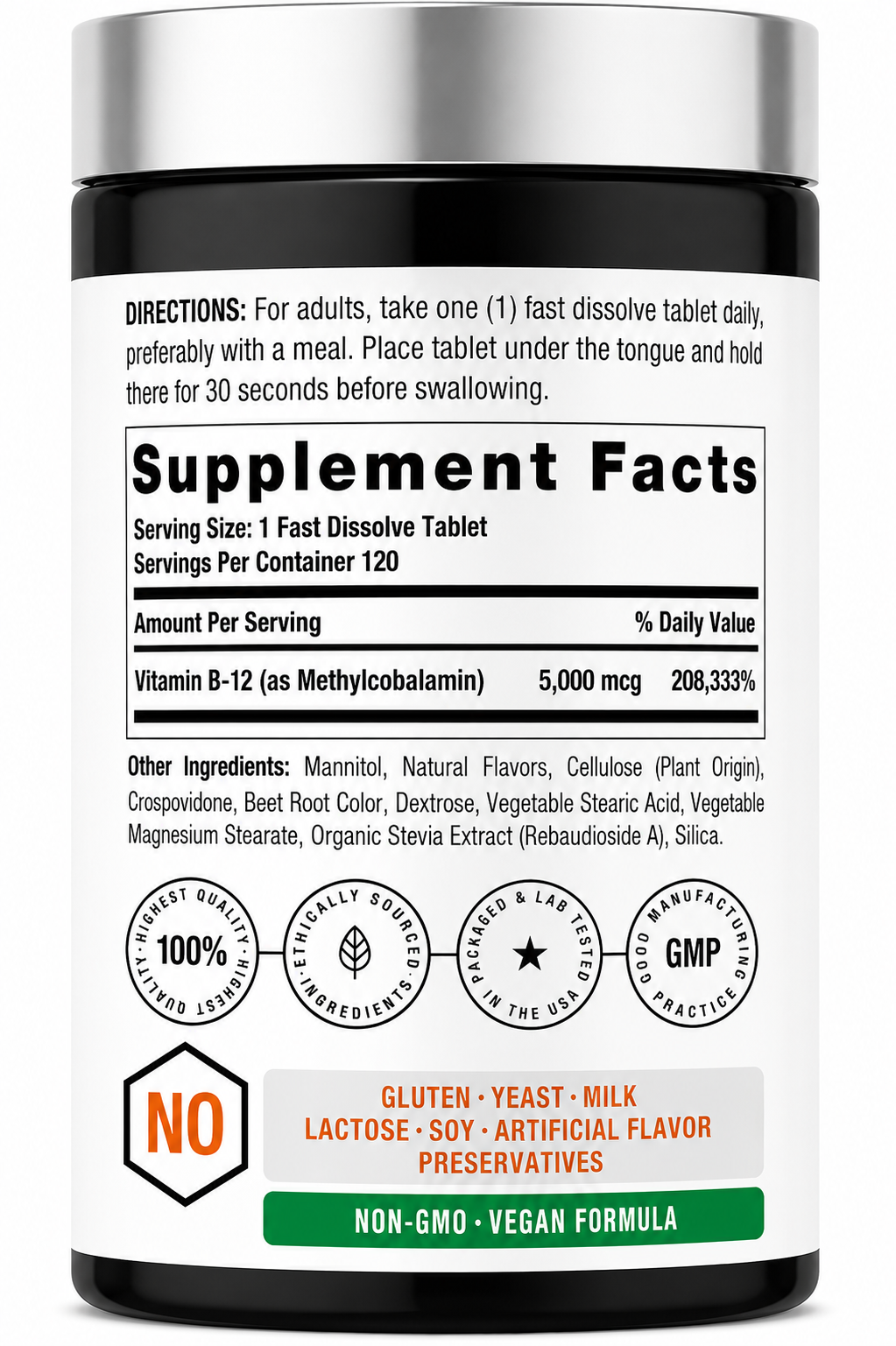 Vitamina B12 Methylcobalamina Horbaach 120 Cápsulas | Energía y Sistema Nervioso