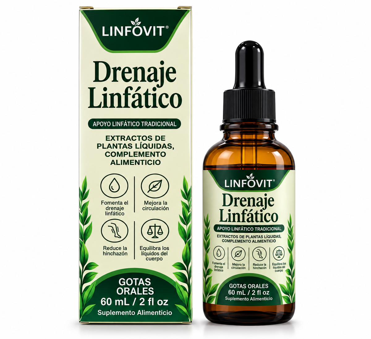 Drenaje Linfático Líquido Linfovit para Eliminación de Líquidos