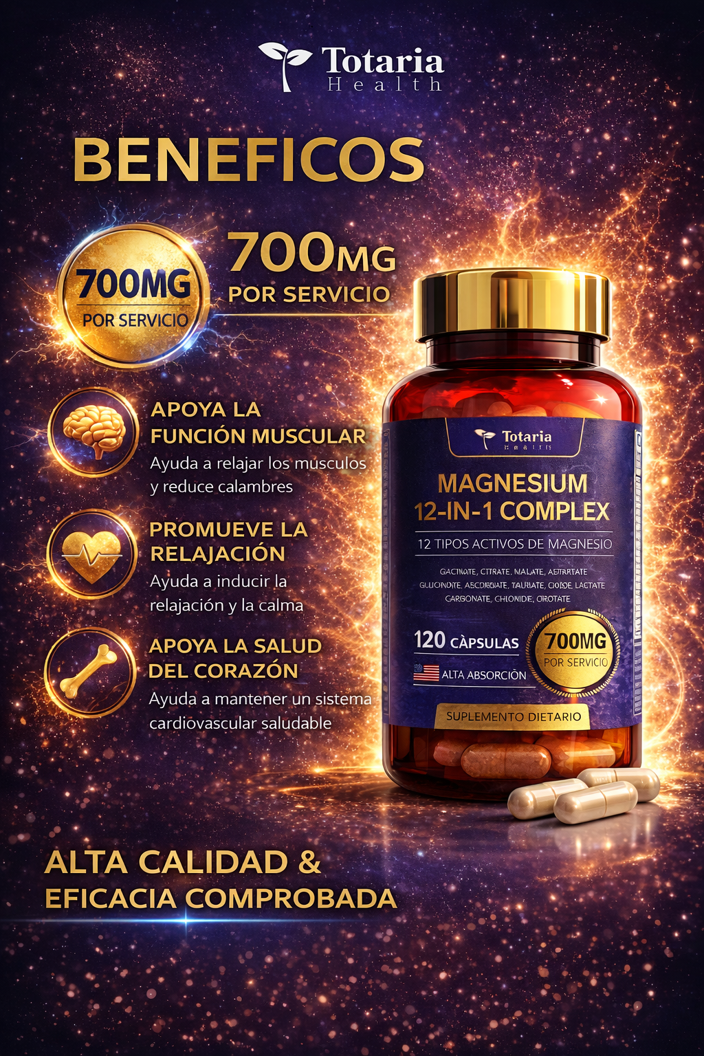 MAGNESIO 12 EN 1 COMPLEX 700 MG X 120 CAPSULAS