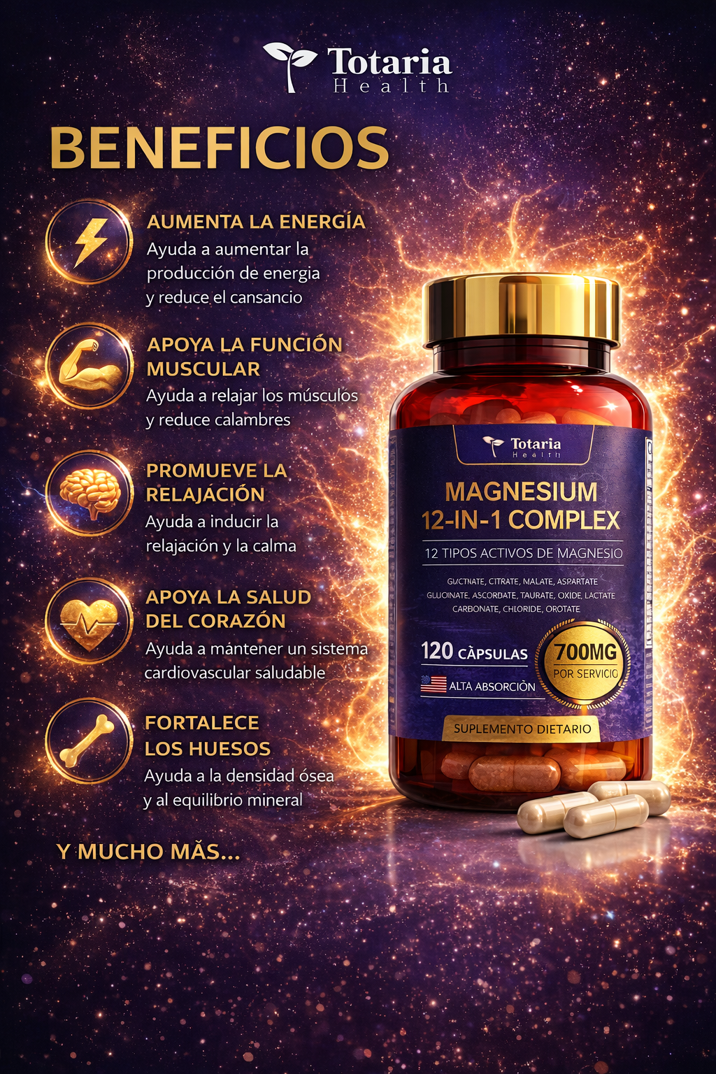 MAGNESIO 12 EN 1 COMPLEX 700 MG X 120 CAPSULAS