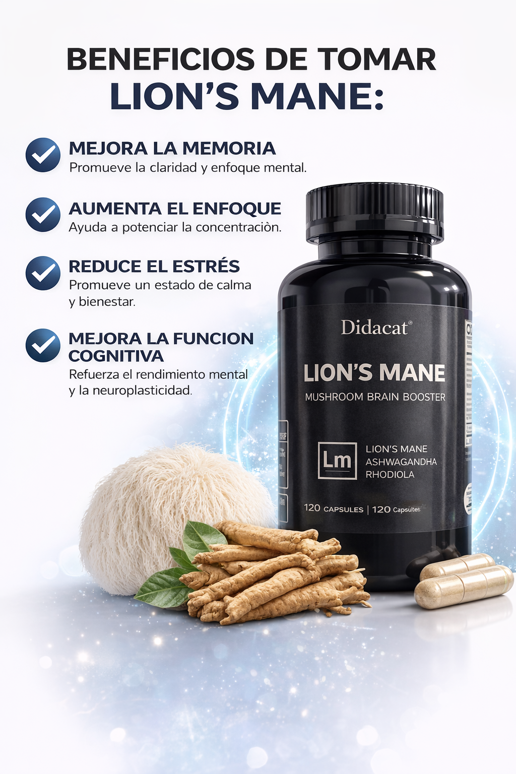 MELENA DE LEON X 1000 MG X 120 CAPSULAS