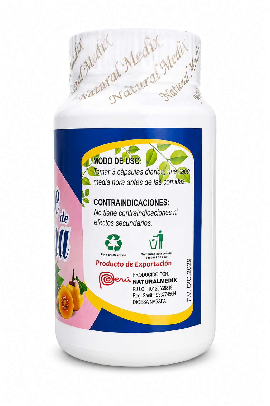 Vinagre de Manzana 500 mg 100 Cápsulas – Suplemento Natural