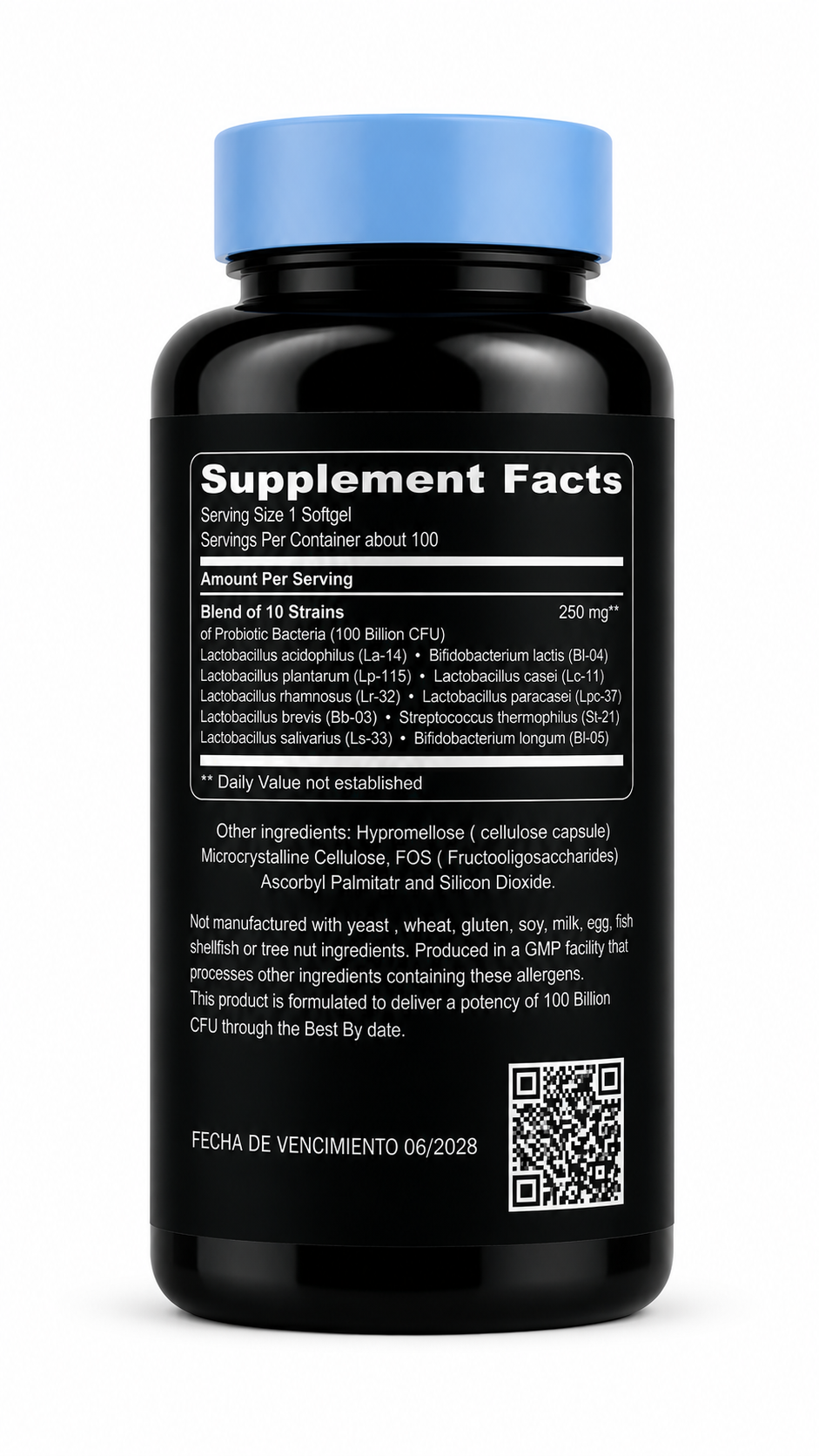 Probióticos con Prebióticos 100 Billones UFC – 100 Softgels