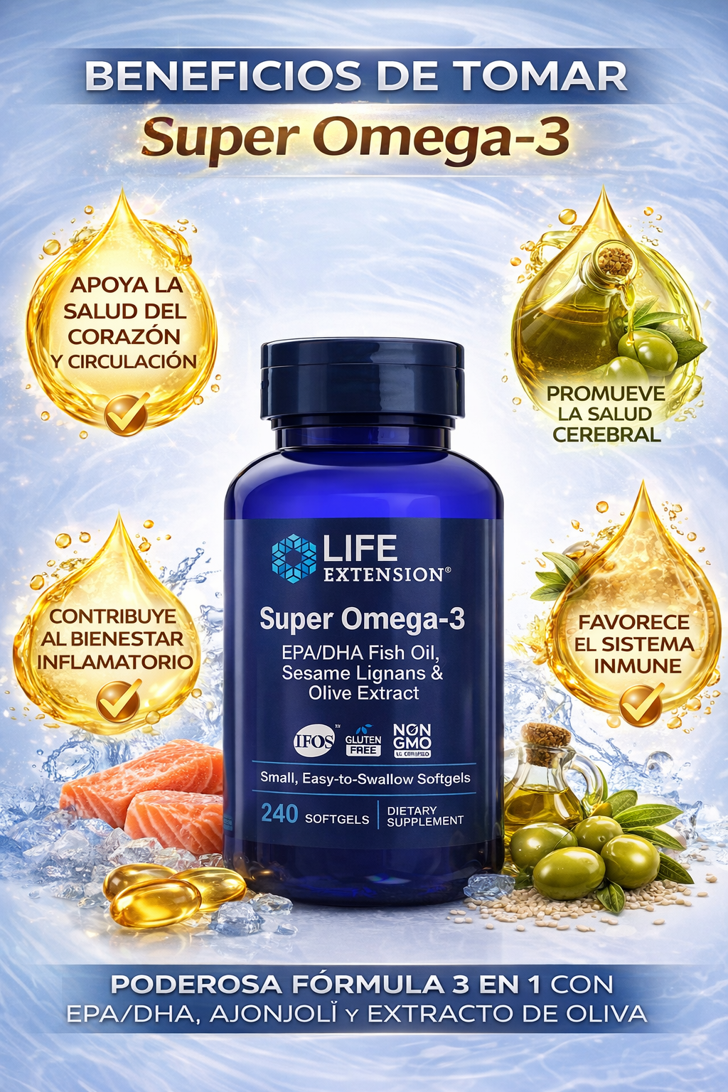 SUPER OMEGA 3 LIFE EXTENSION 240 SOFTGELS