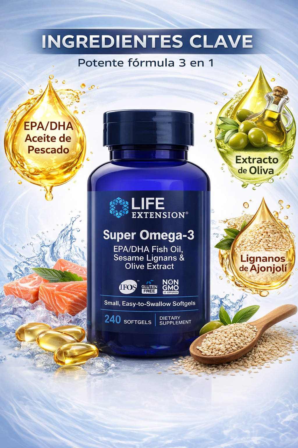 SUPER OMEGA 3 LIFE EXTENSION 240 SOFTGELS