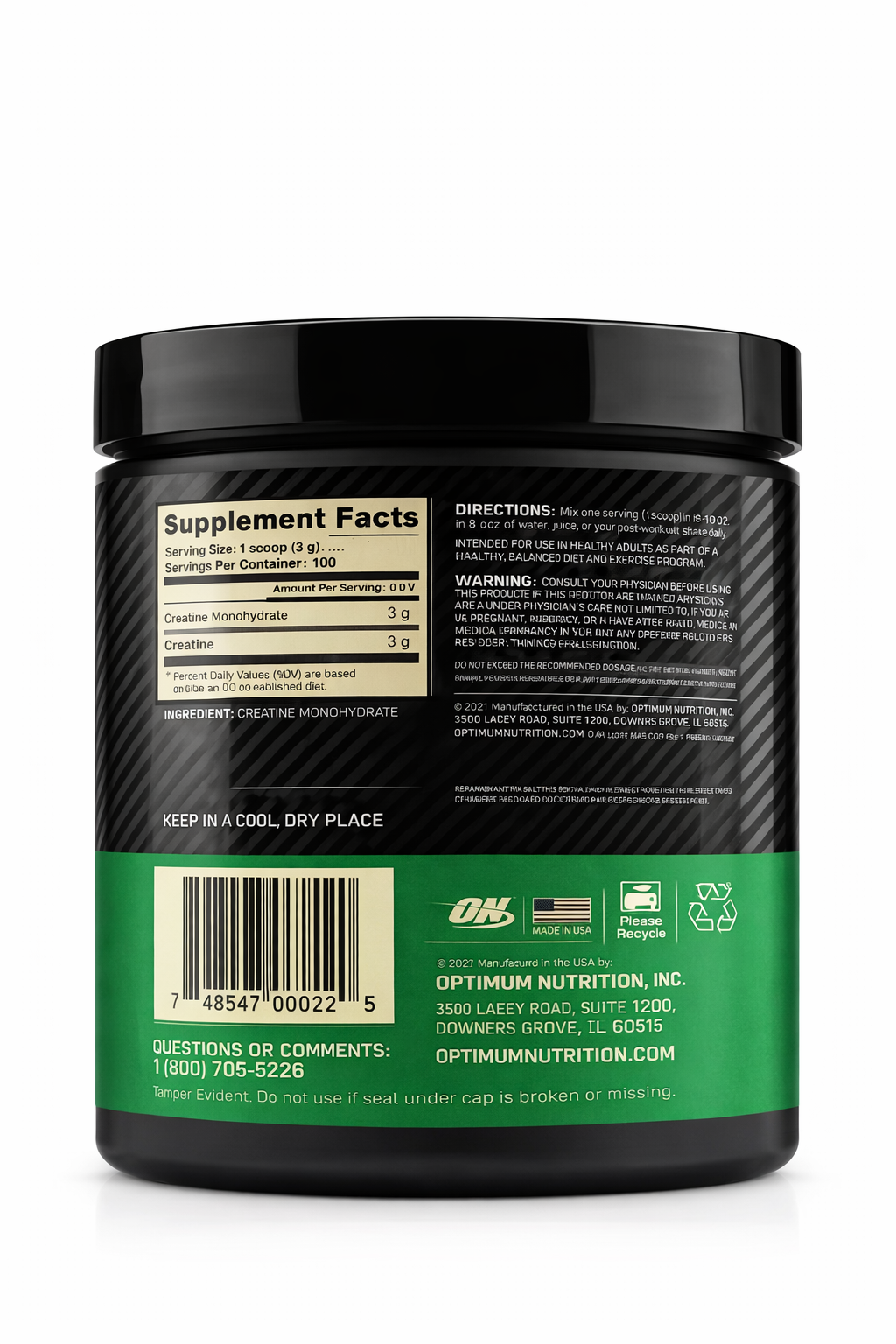 CREATINA MONOHIDRATADA 60 SERVICIOS 5 GR