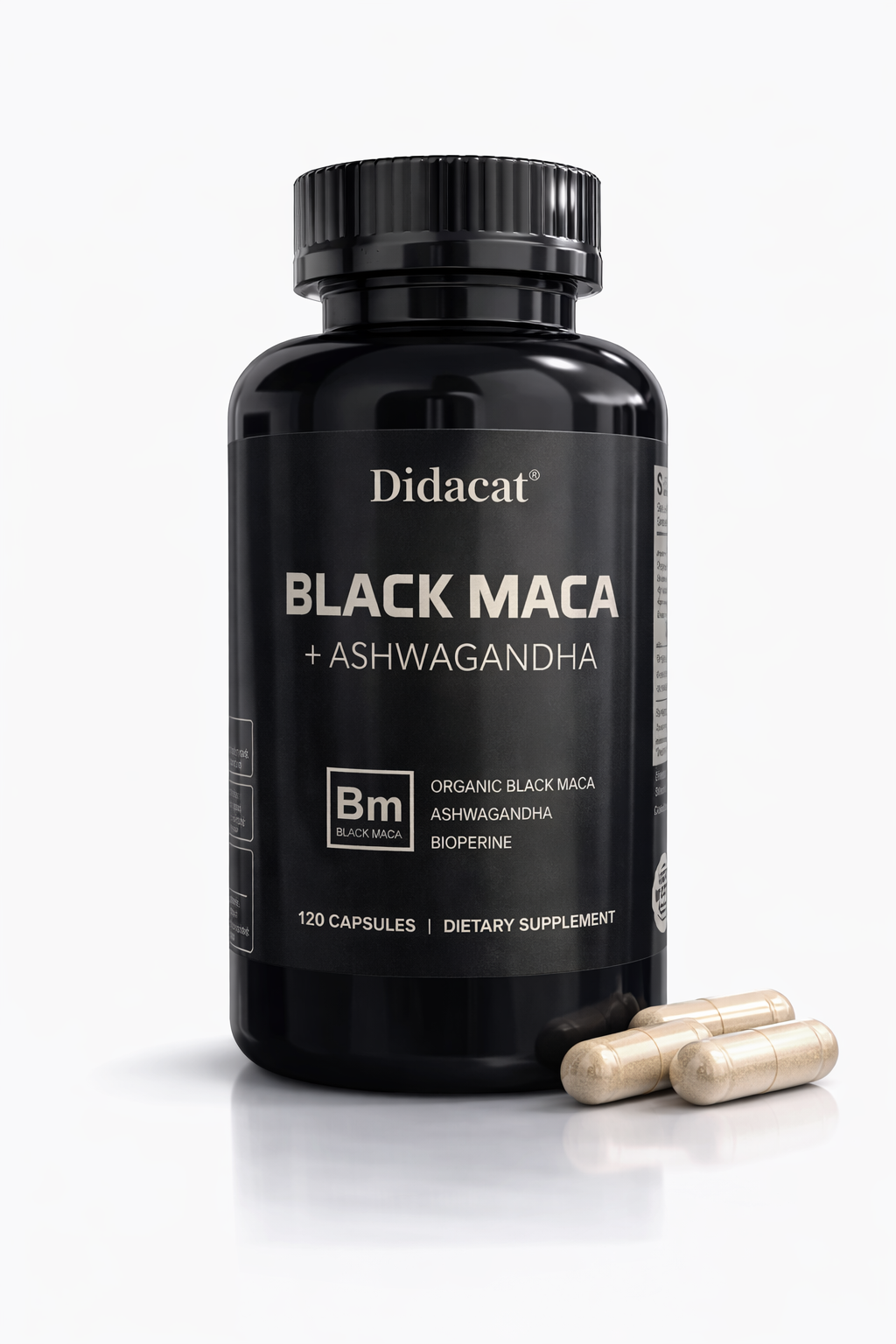 MACA NEGRA + ASHWAGANDHA X 1000 MG X 120 CAPSULAS