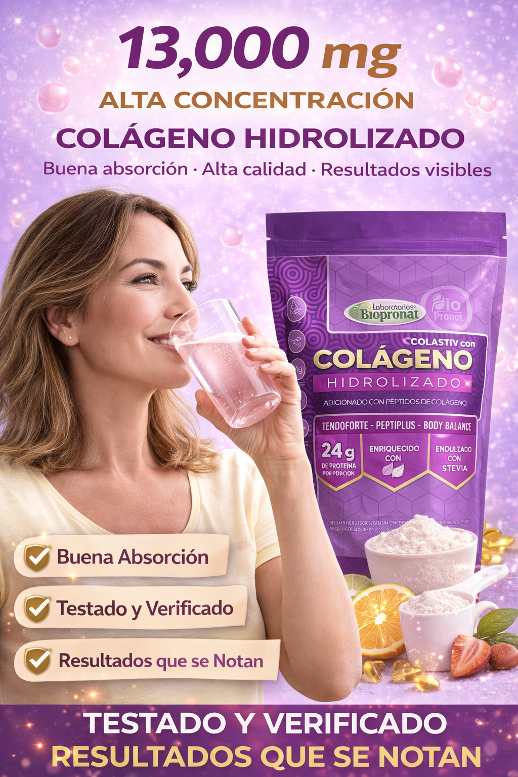 COLAGENO HIDROLIZADO CON PEPTIDOS X 450 GR 13000 MG