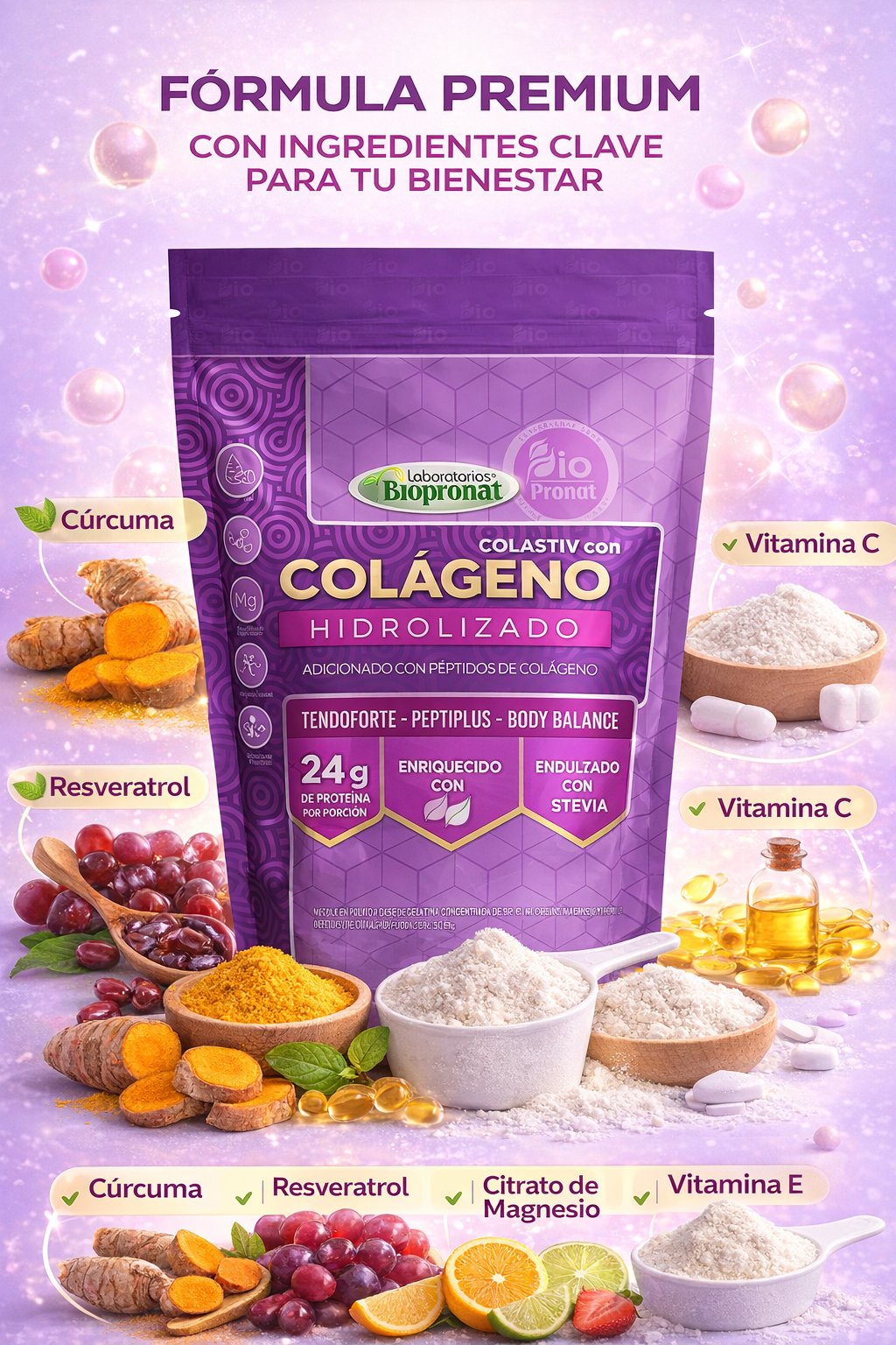 COLAGENO HIDROLIZADO CON PEPTIDOS X 450 GR 13000 MG