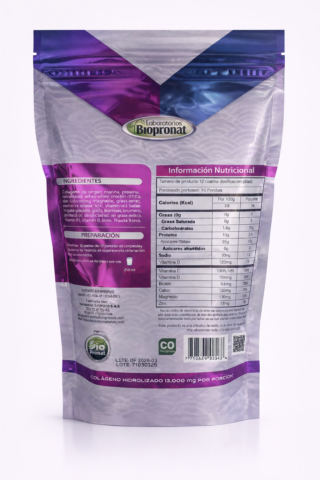Colágeno Marino Hidrolizado 13000 mg — Piel Firme, Cabello Fuerte y Articulaciones Sin Dolor
