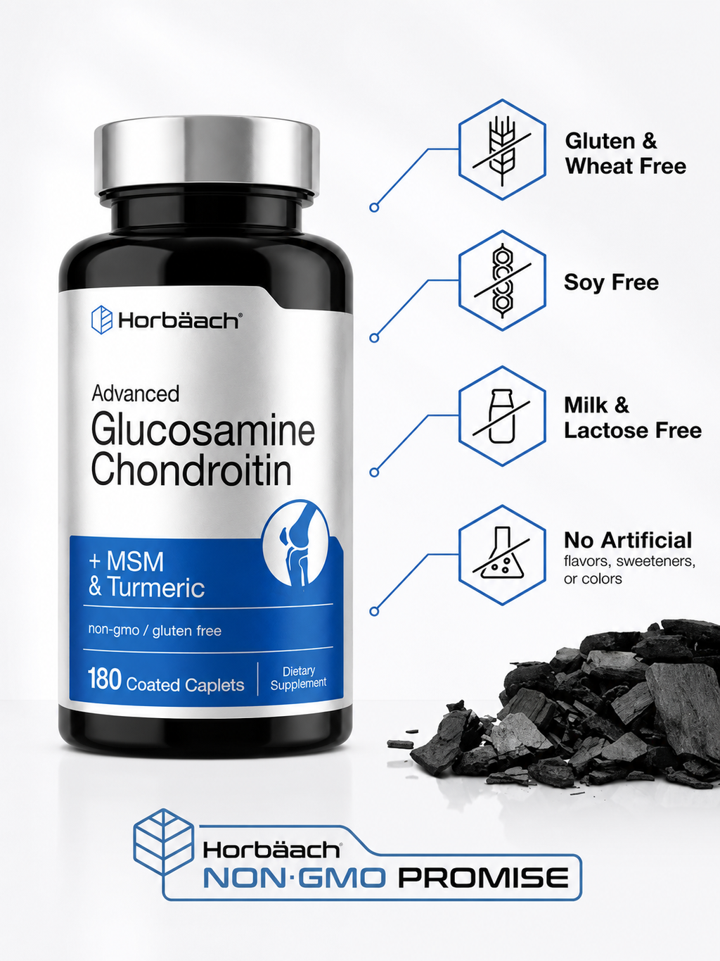 Glucosamina Condroitina Msm Cúrcuma Horbäach 180 Tabletas