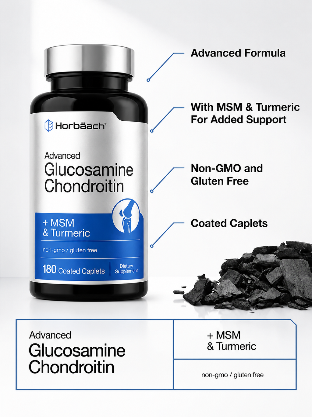 Glucosamina Condroitina Msm Cúrcuma Horbäach 180 Tabletas