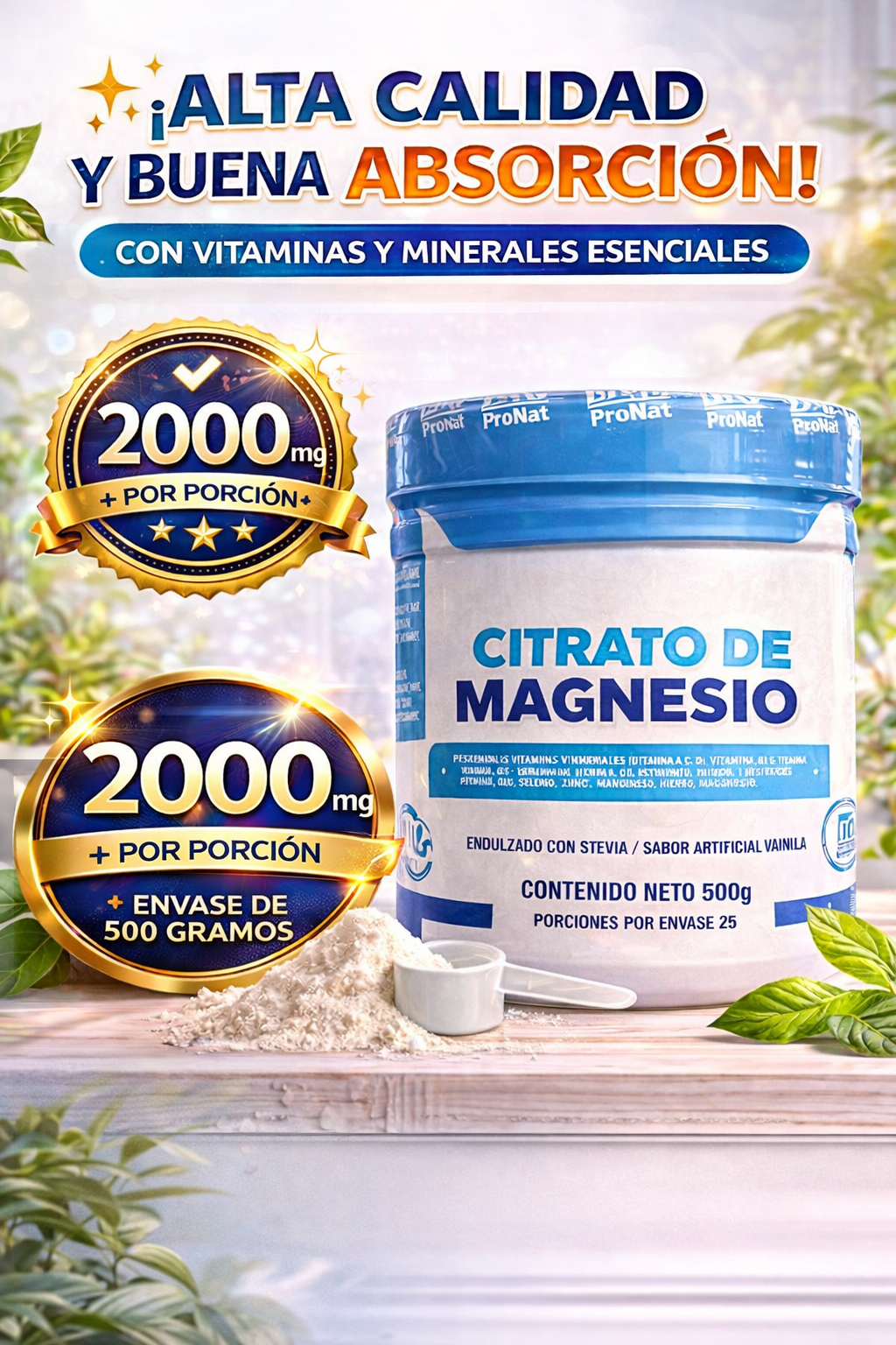 CITRATO DE MAGNESIO X 500 GR 2000 MG