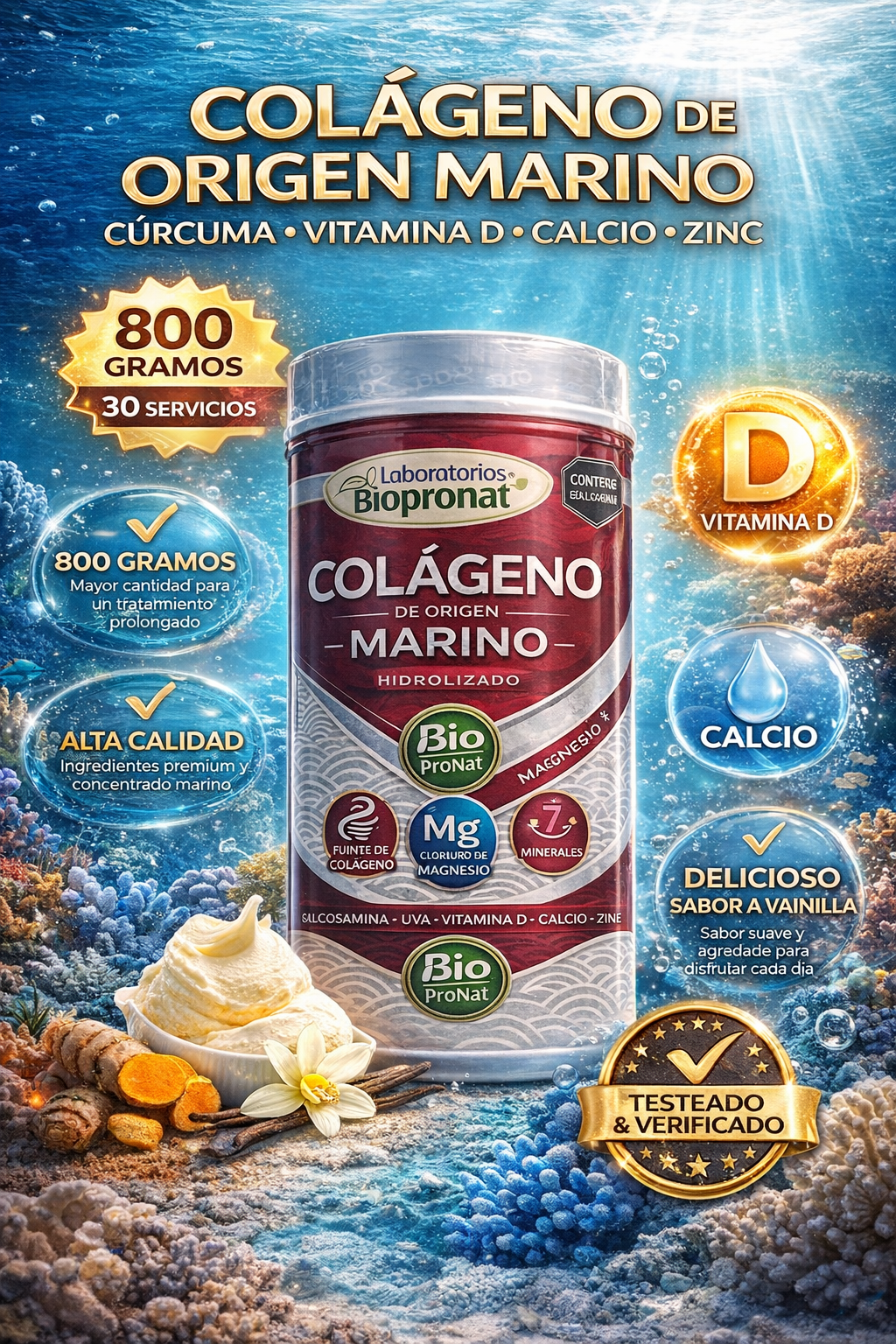 COLAGENO MARINO 800 GR HIDROLIZADO