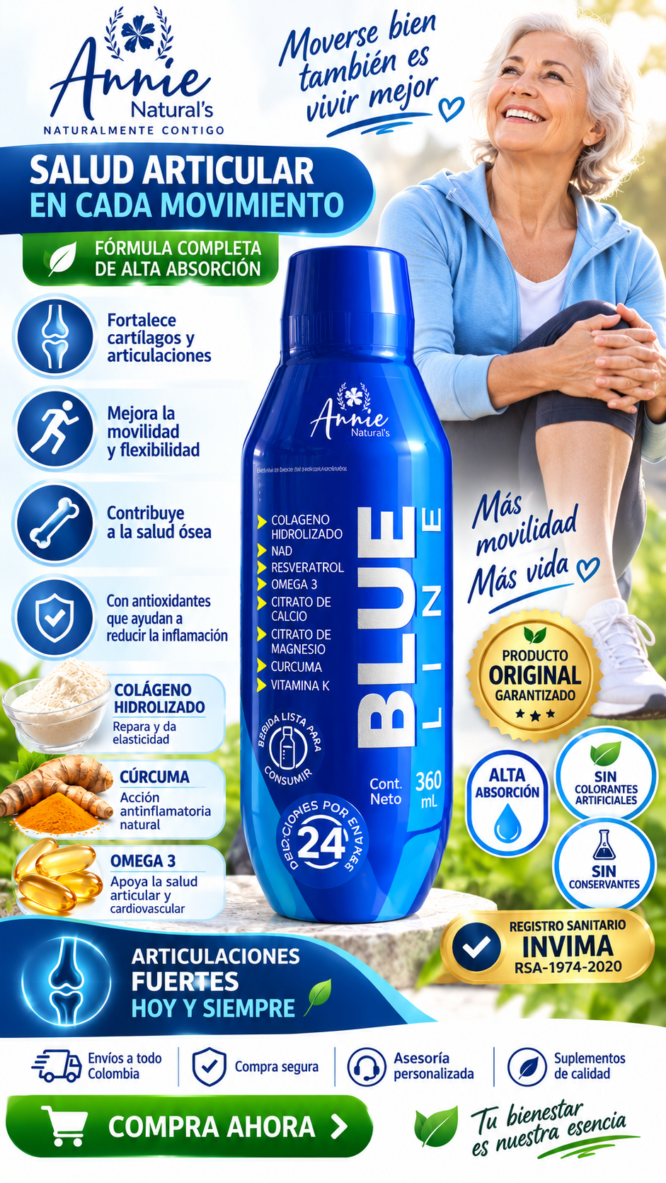 Blue Line Dolor Articular | Apoyo para el Movimiento