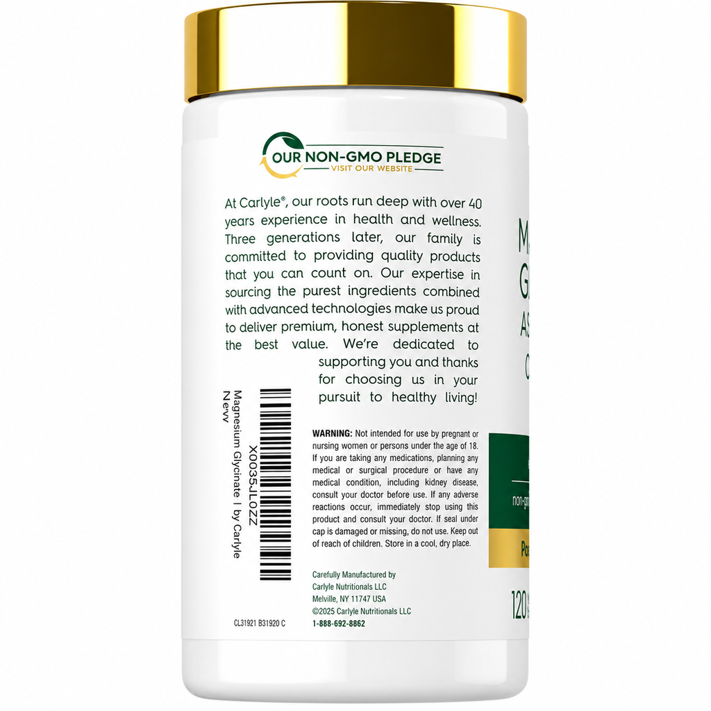 Magnesio Glicinato + Ashwagandha Carlyle 120 Cápsulas