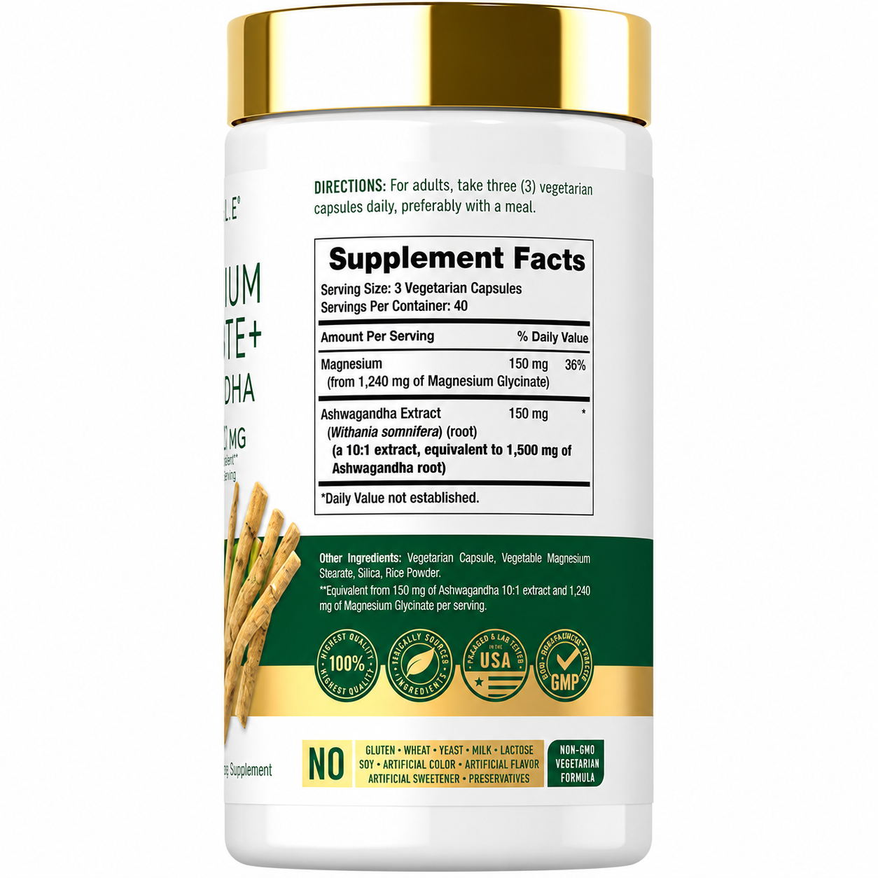 Magnesio Glicinato + Ashwagandha Carlyle 120 Cápsulas