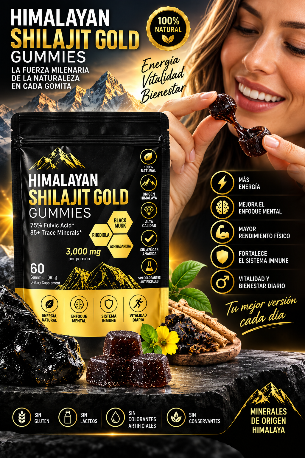 Shilajit 60 Gomitas | Energía y Vitalidad