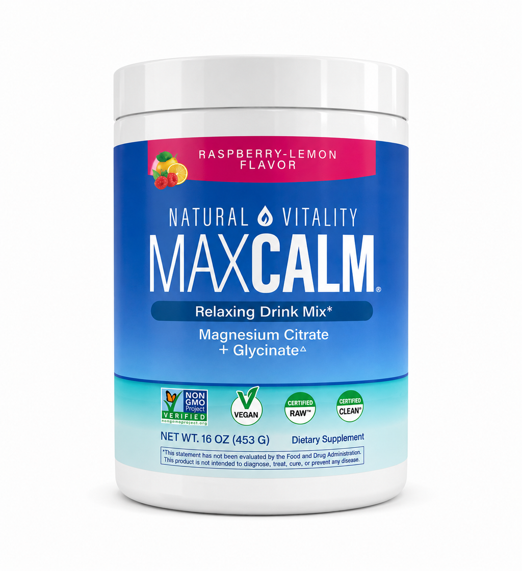 Maxcalm Magnesio Citrato + Glicinato 350mg | 453g | Natural Vitality