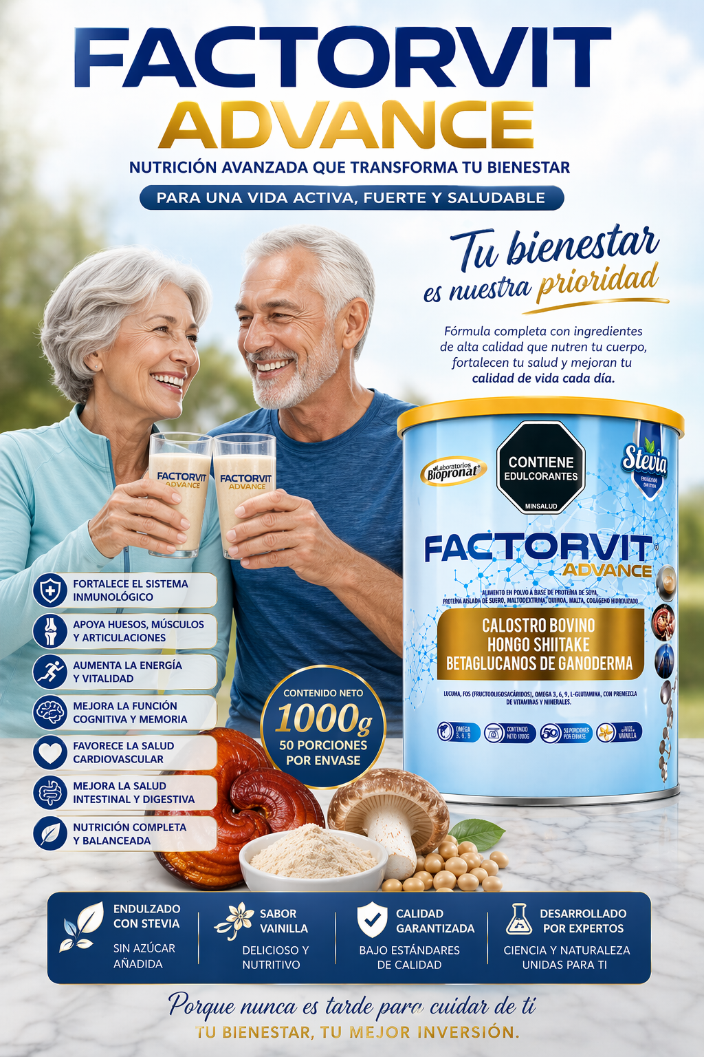 FACTORVIT ADVANCE CALOSTRO BOVINO 1000 G | SUPLEMENTO INMUNOLÓGICO