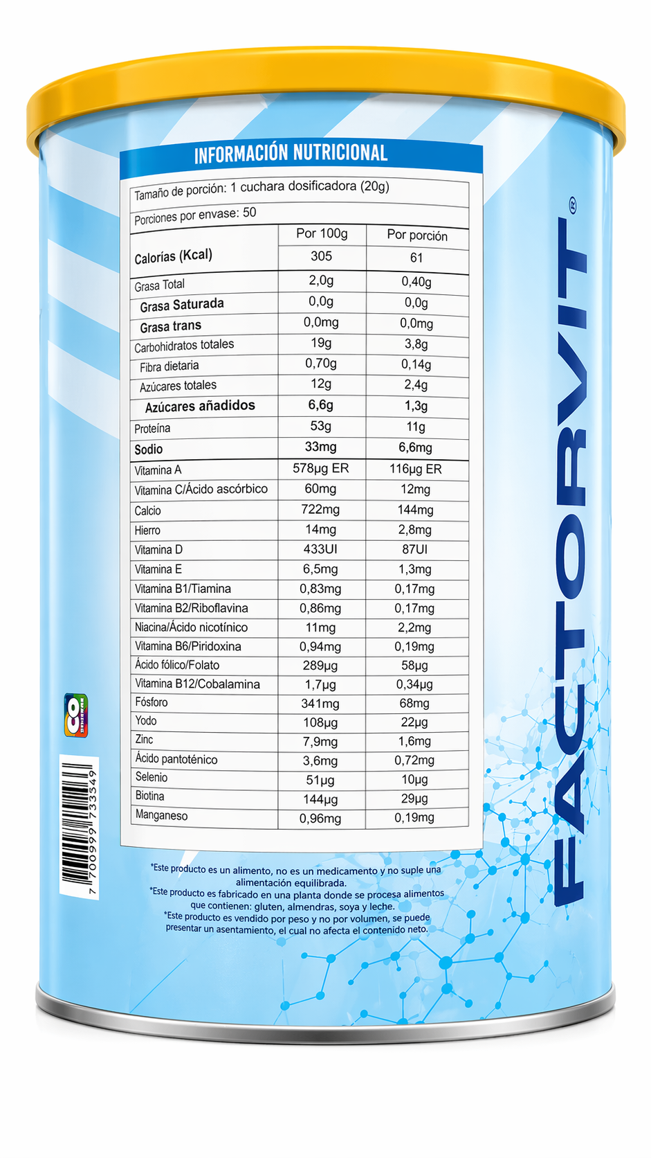 FACTORVIT ADVANCE CALOSTRO BOVINO 1000 G | SUPLEMENTO INMUNOLÓGICO