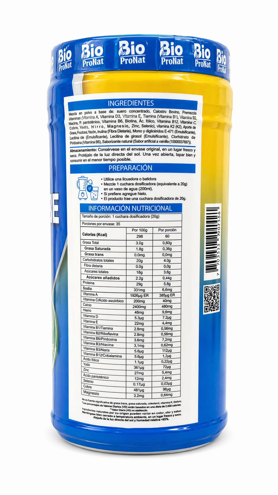 BIOPROSURE +50 MULTIVITAMÍNICO PARA ADULTOS 700 G | 12 VITAMINAS Y 6 MINERALES