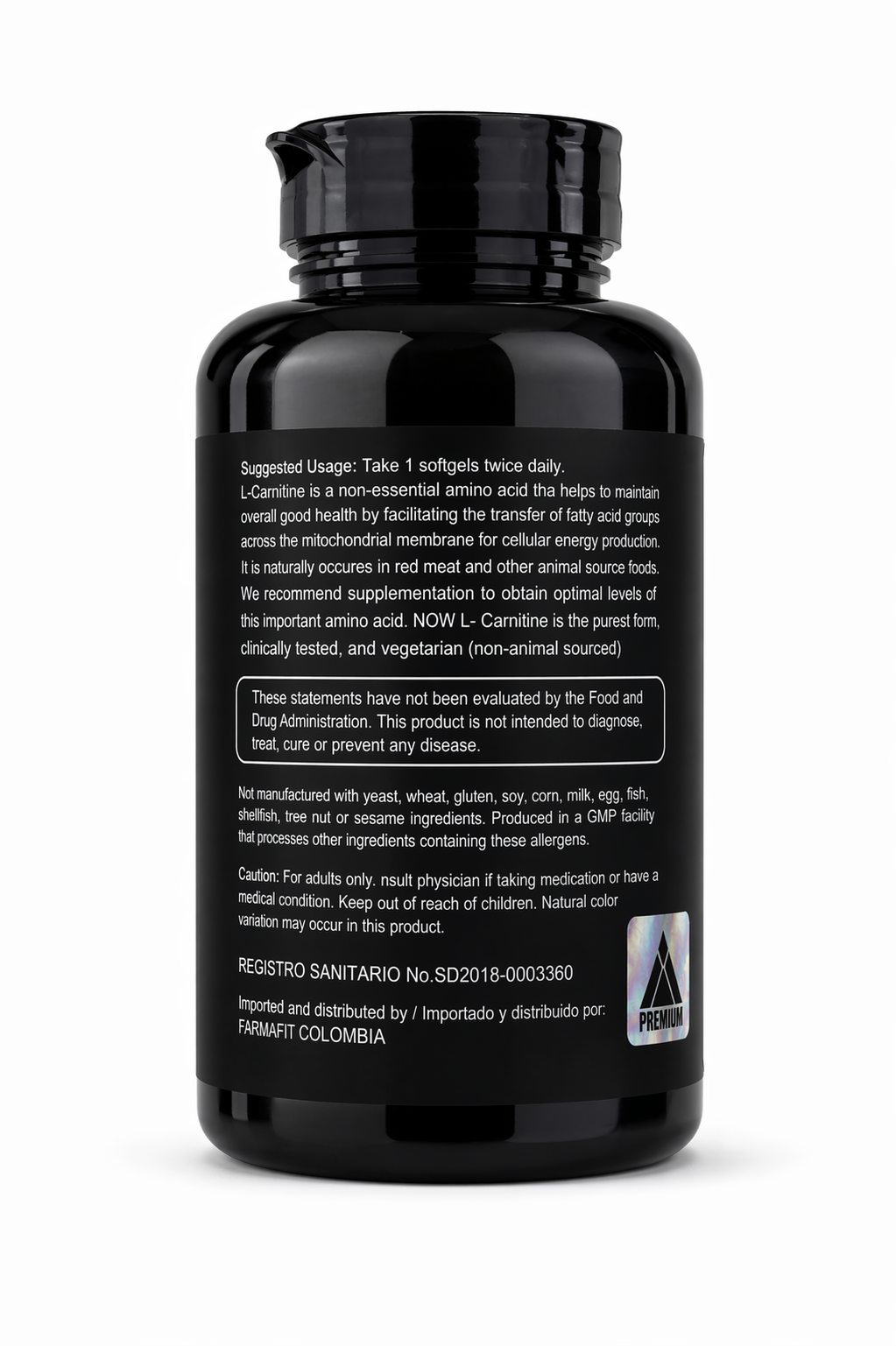 L-CARNITINA 3000 MG X 100 SOFTGELS | QUEMADOR DE GRASA Y RENDIMIENTO DEPORTIVO