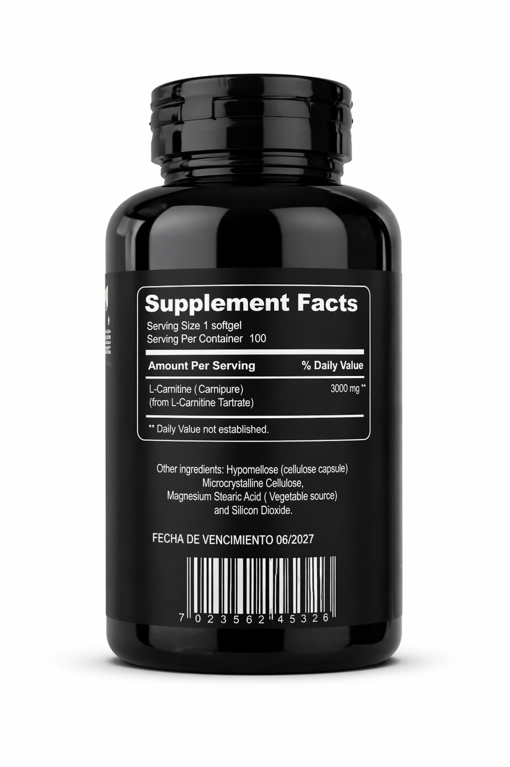 L-CARNITINA 3000 MG X 100 SOFTGELS | QUEMADOR DE GRASA Y RENDIMIENTO DEPORTIVO