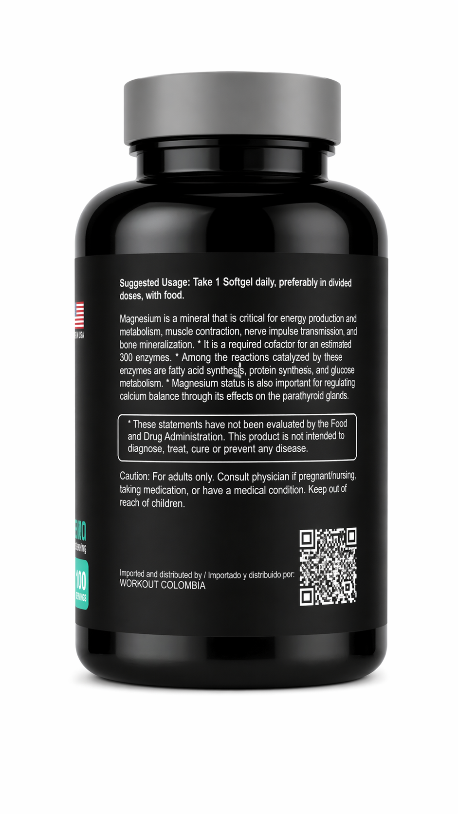 CITRATO DE MAGNESIO 1000 MG X 100 SOFTGELS | ALTA ABSORCIÓN, ENERGÍA Y RELAX
