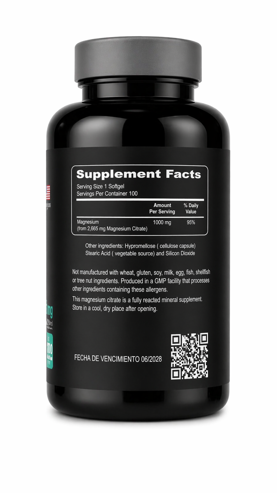 CITRATO DE MAGNESIO 1000 MG X 100 SOFTGELS | ALTA ABSORCIÓN, ENERGÍA Y RELAX