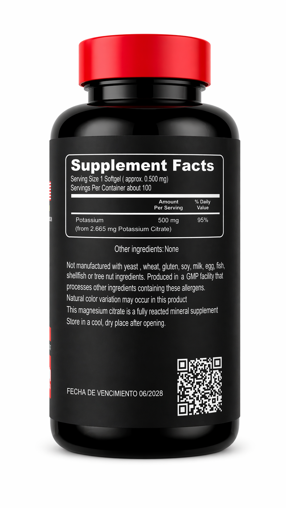 CITRATO DE POTASIO 1000 MG X 100 SOFTGELS | ELECTROLITOS, MÚSCULOS Y CORAZÓN