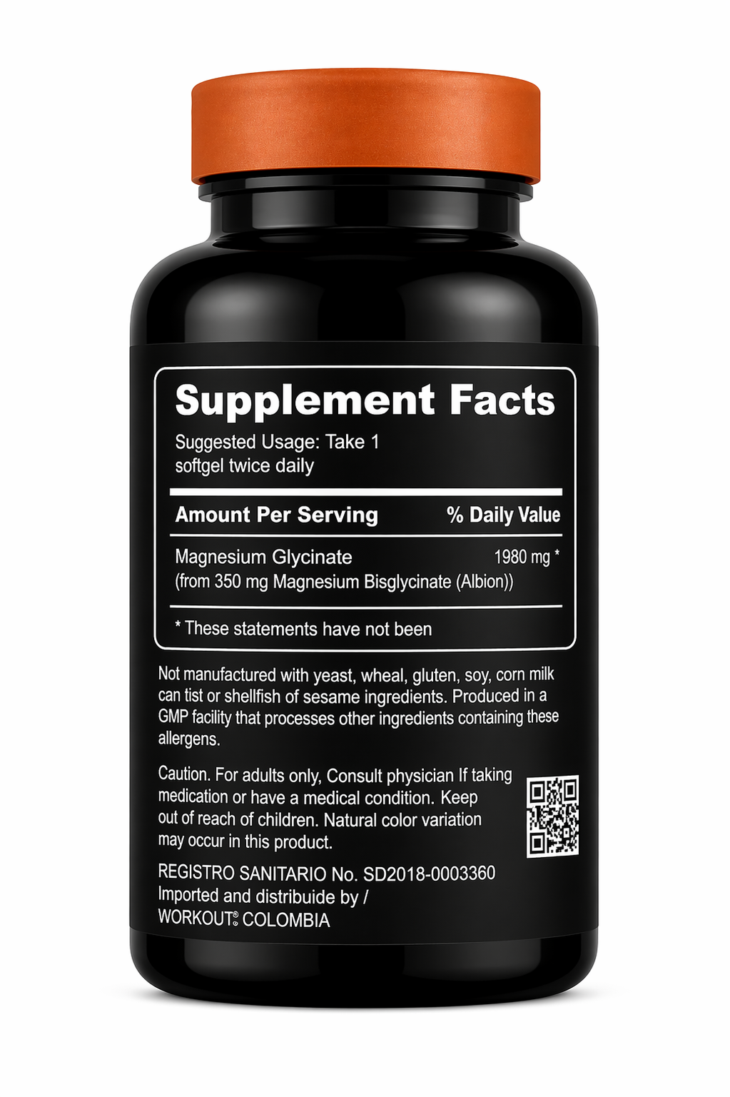 MAGNESIO GLICINATO (BISGLICINATO) 1330 MG X 100 SOFTGELS | SUEÑO, RELAX Y MÚSCULOS