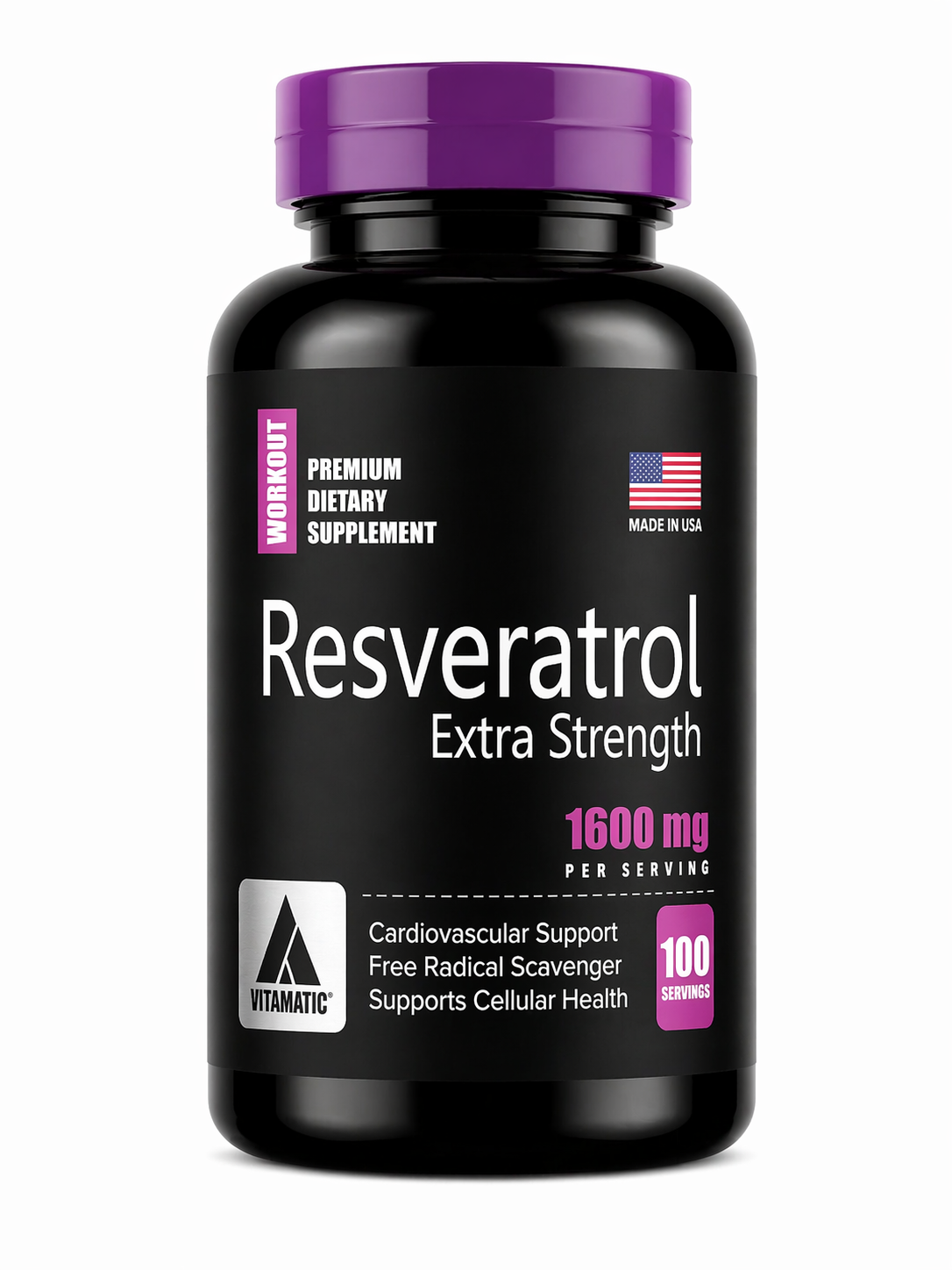 Resveratrol Extra Strength 1600 mg x 100 Softgels | Antioxidante Natural