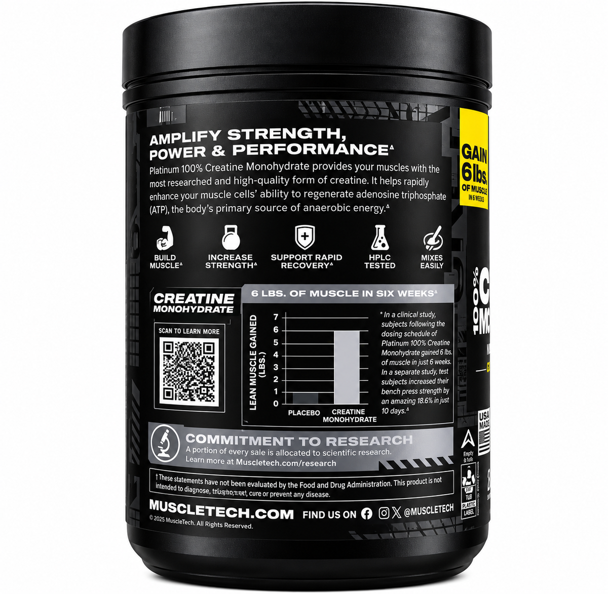 Creatina Platinum MuscleTech | 80 servicios