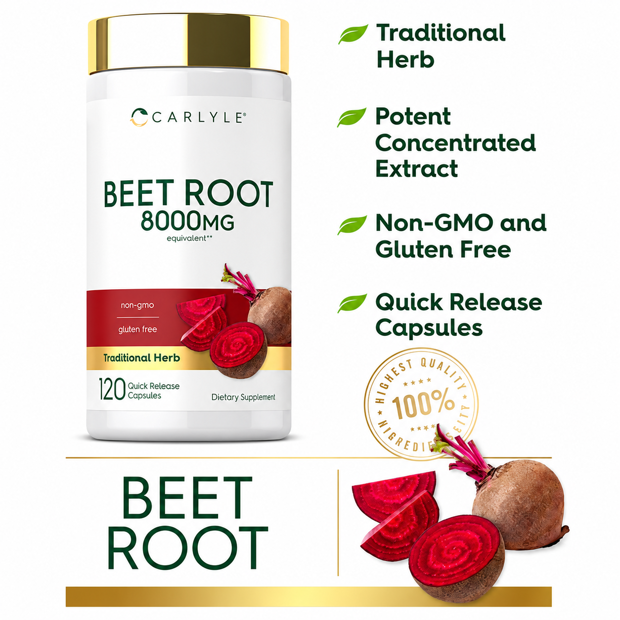 Beet Root Carlyle 8000 mg | Óxido Nítrico y Energía Natural