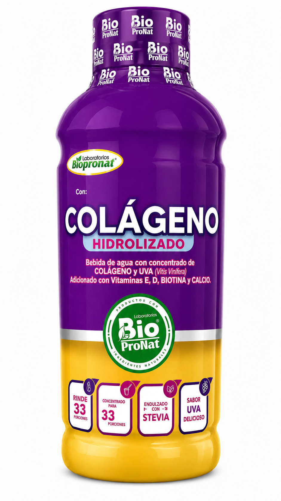 Colágeno Hidrolizado Péptidos Líquido 1000 ml | Biopronat