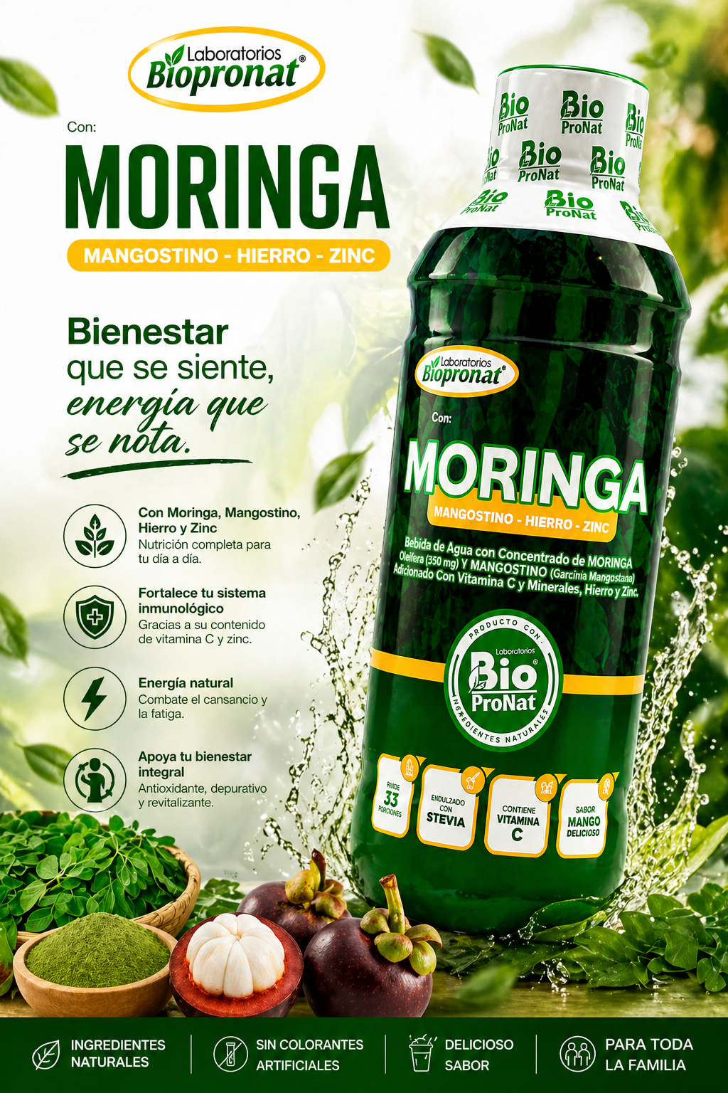 Moringa + Garcinia Mangostana 1000 ml | Suplemento Natural Líquido