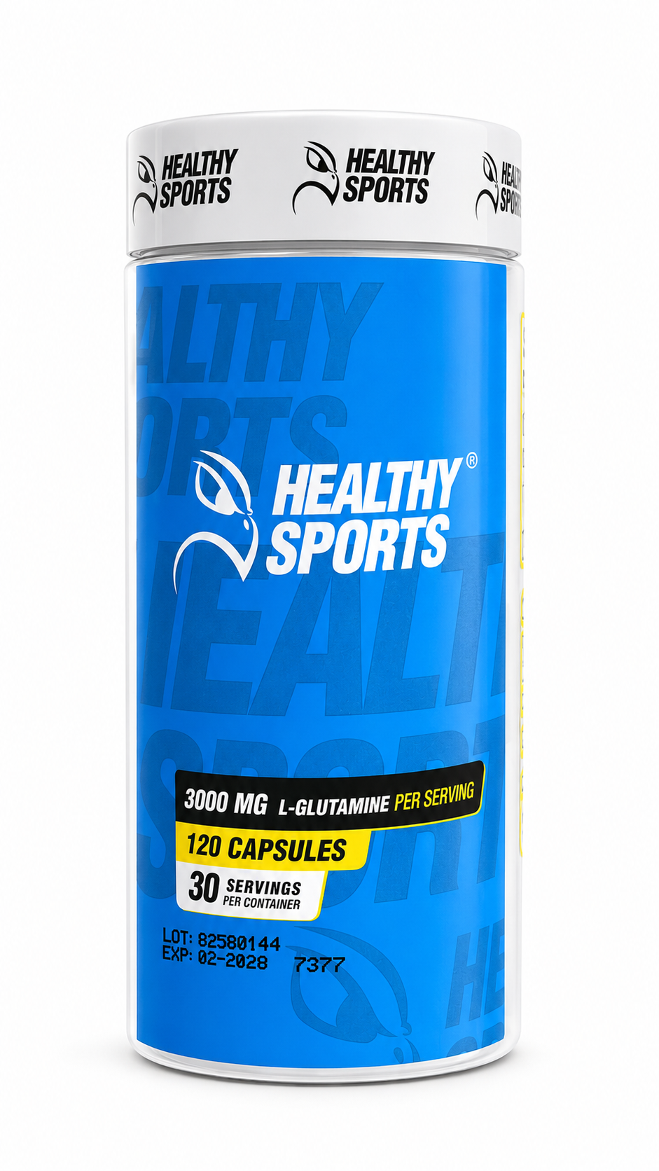 L-Glutamina 3000 mg | 120 Cápsulas | Recuperación Muscular – Healthy Sports