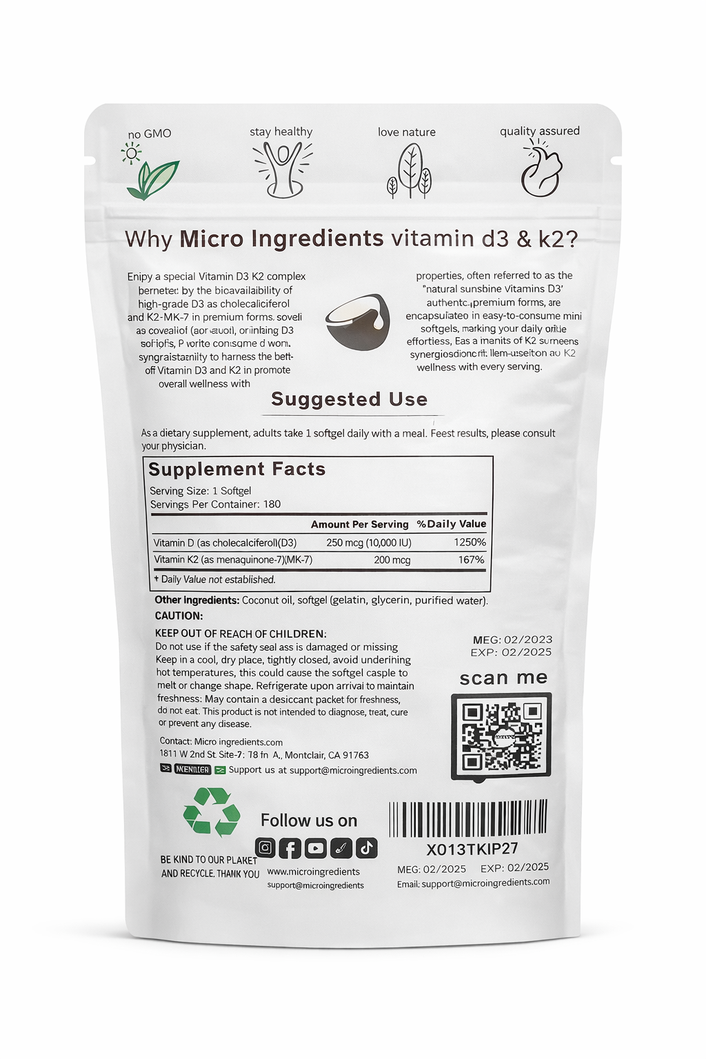 VITAMINA D3 Y K2 X 180 SOFTEGELS