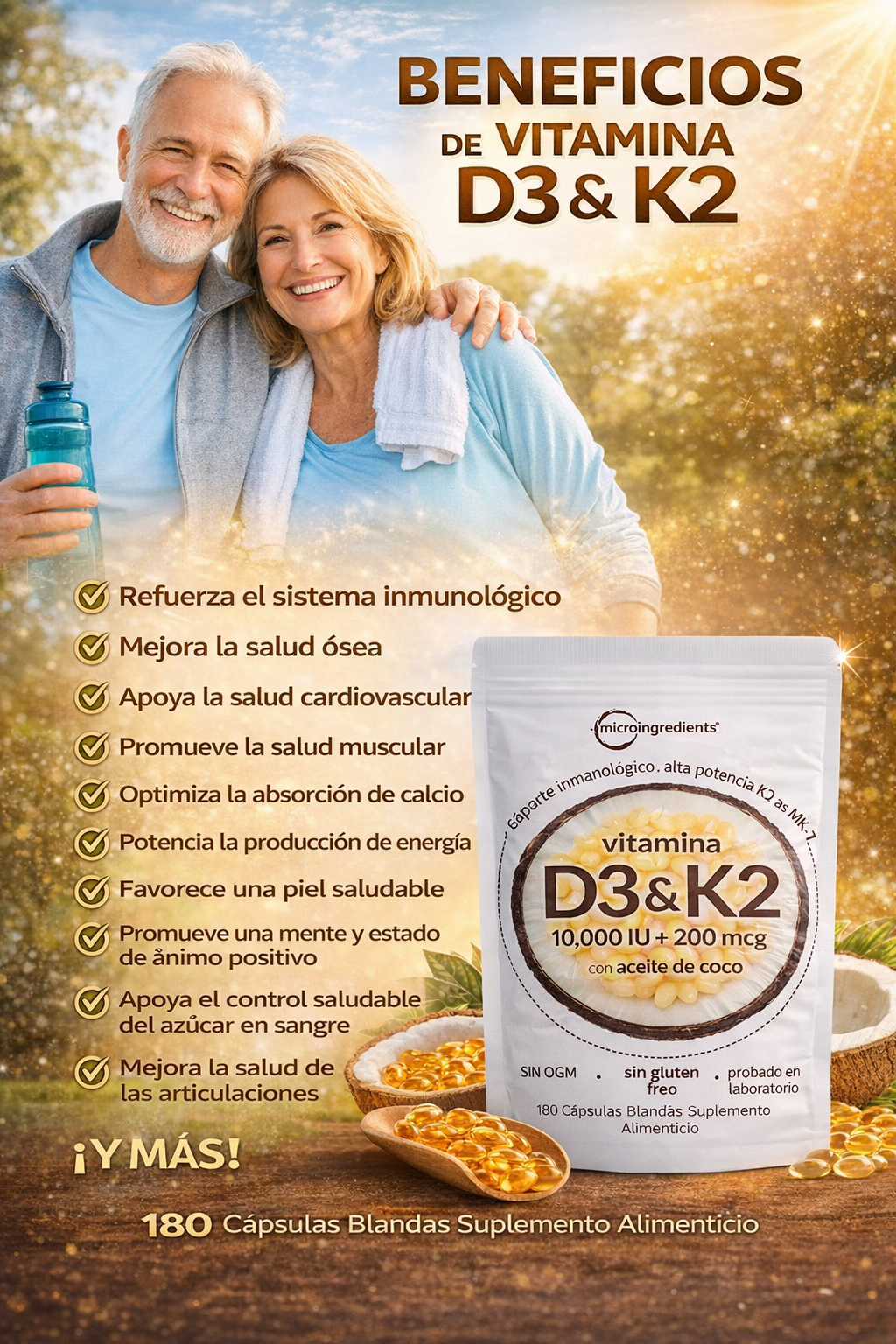 VITAMINA D3 Y K2 X 180 SOFTEGELS