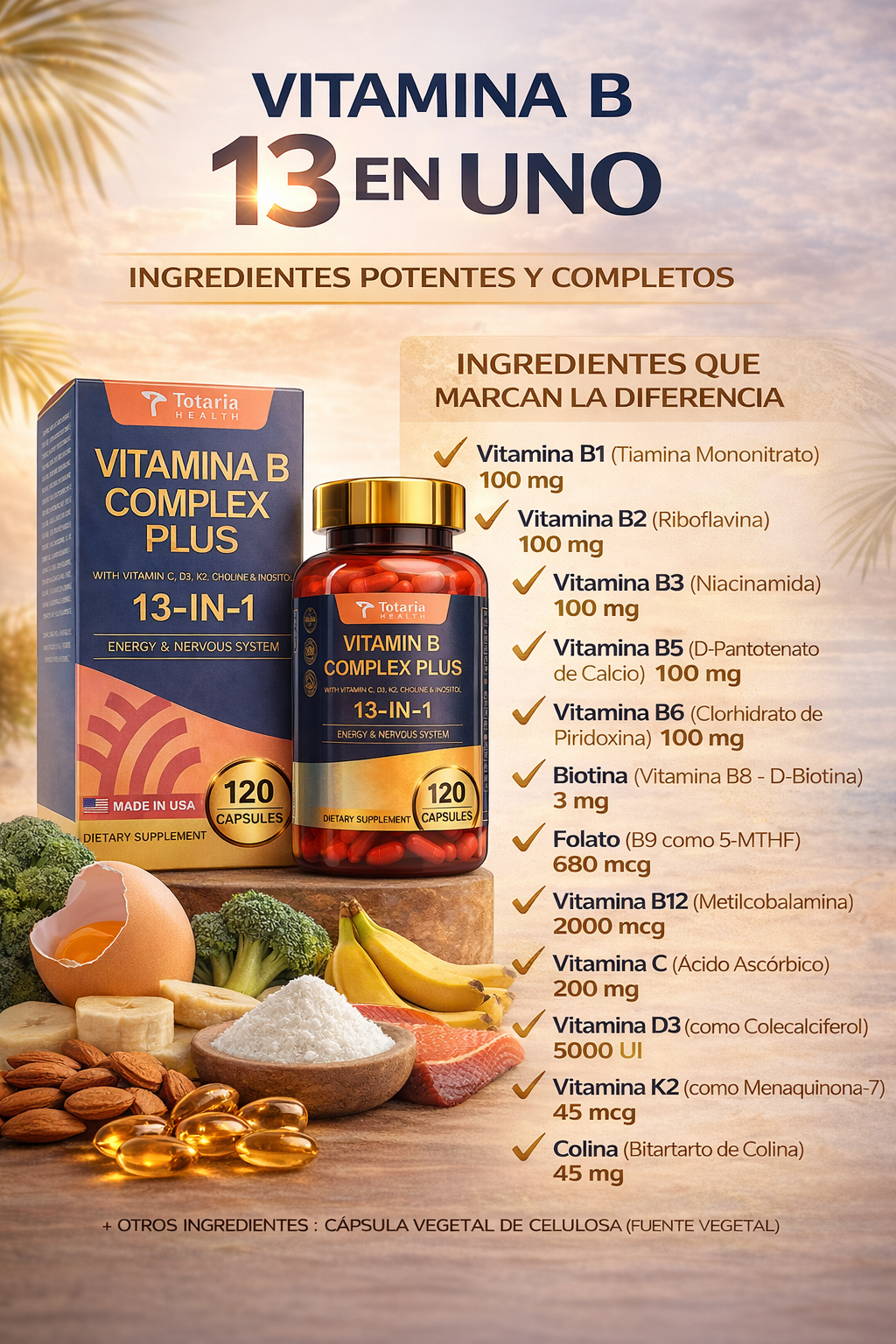 VITAMINA B COMPLEX 13 EN 1 X 120 CAPSULAS