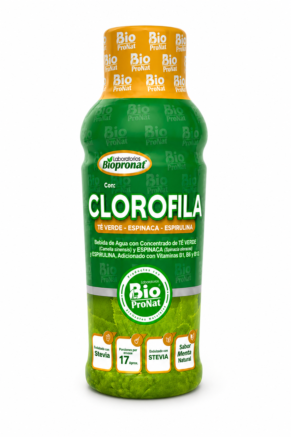 Clorofila Líquida 500 ml Sabor Menta | Té Verde, Espinaca y Espirulina