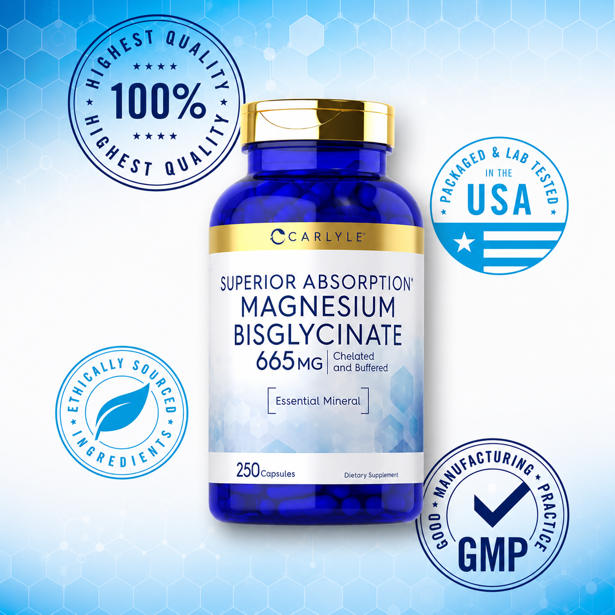 Bisglicinato de Magnesio 665 mg – Carlyle | Máxima Absorción y Relajación Muscular