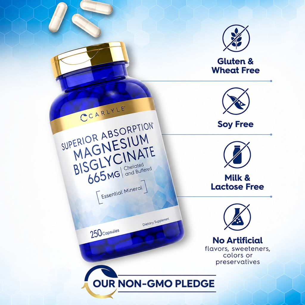 Bisglicinato de Magnesio 665 mg – Carlyle | Máxima Absorción y Relajación Muscular