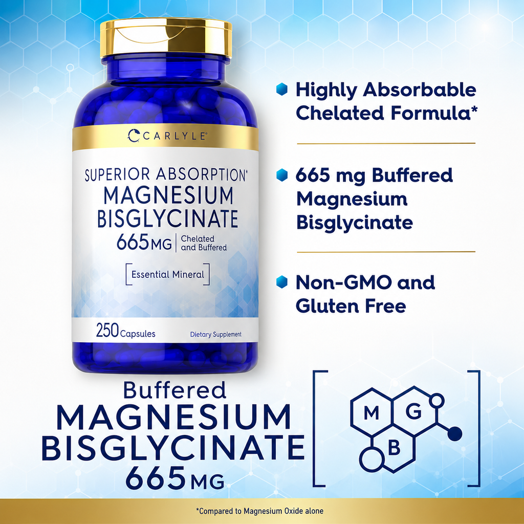 Bisglicinato de Magnesio 665 mg – Carlyle | Máxima Absorción y Relajación Muscular
