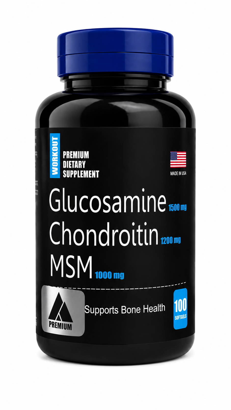 Glucosamina, Condroitina y MSM 100 Softgels — Articulaciones Fuertes y Sin Dolor