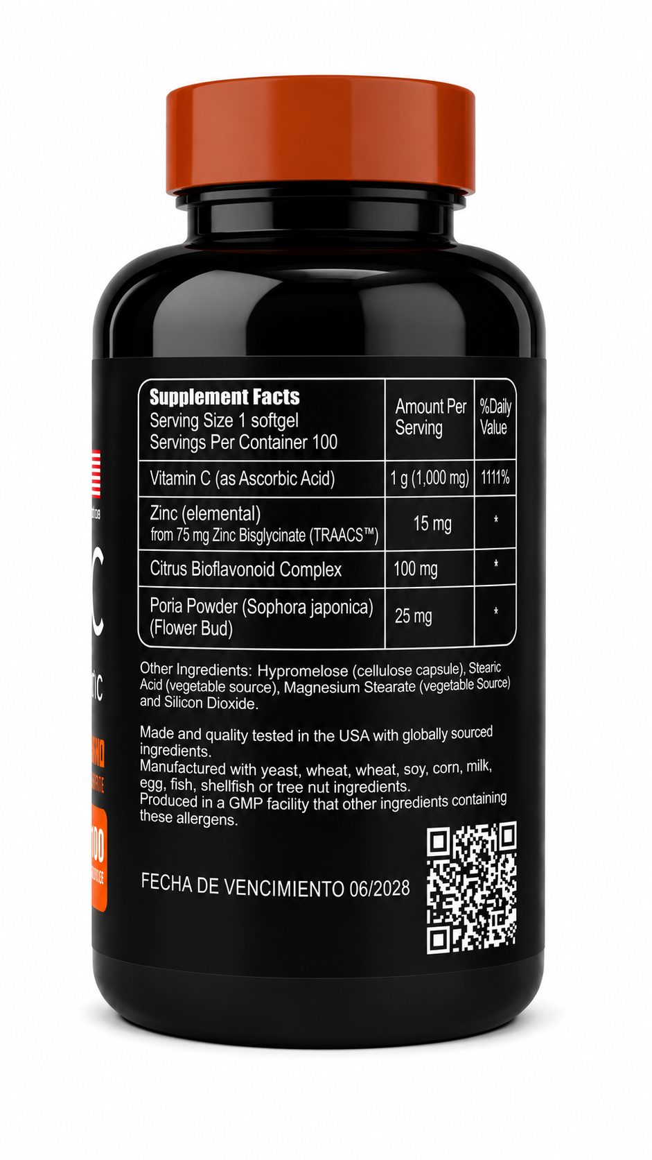 VITAMINA C +ZINC DE ALTA POTENCIA 1500 MG